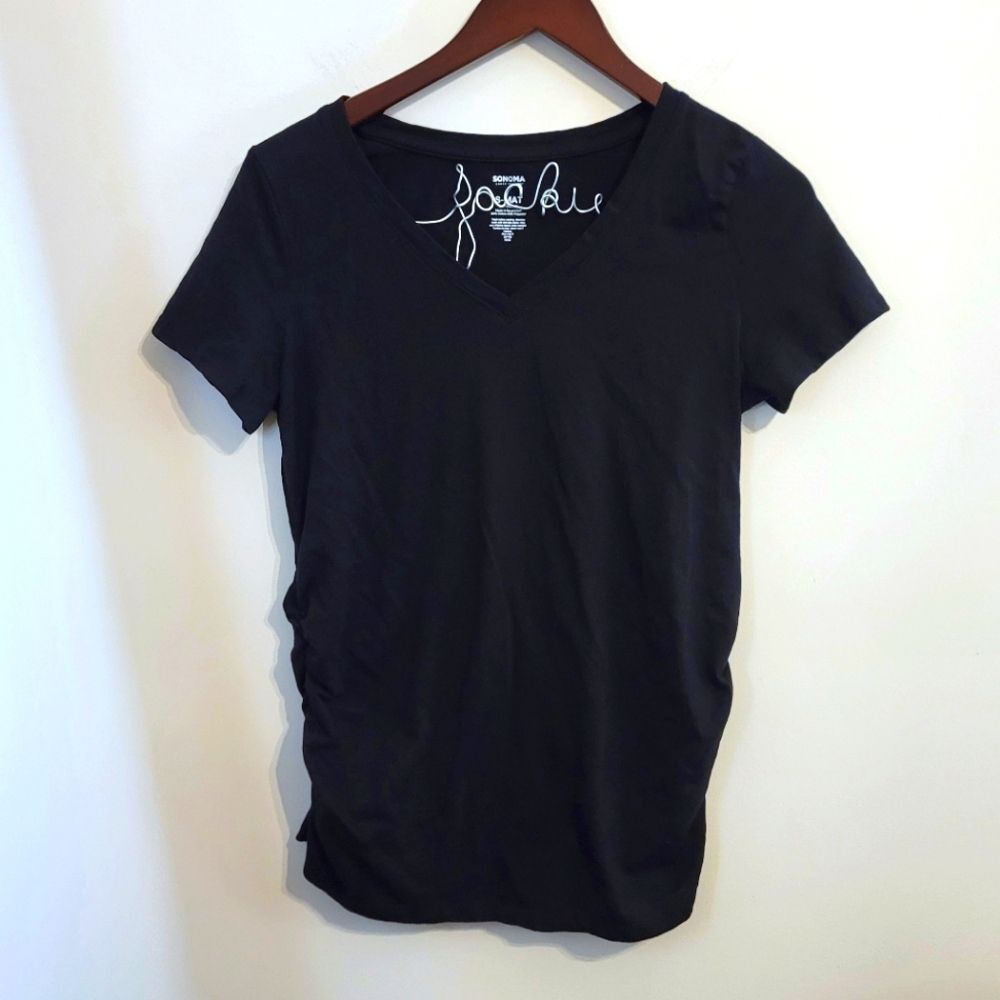 Sonoma Black V-Neck Maternity Tee Size Small - Picture 1 of 6